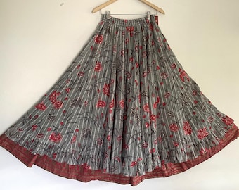 Indian Skirt Lehenga party wear Street style maxi long skirt. Cotton skirt women girls skirt