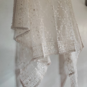Indian Dupatta long net dyeable embroidered scarf Punjabi dress dupattas with chikankari embroidery for festival chunni lehenga stole