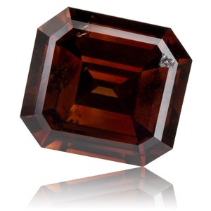0.48 Ct. Fancy Deep Natural Brown Red Diamond Emerald Cut Untreated Earthmined