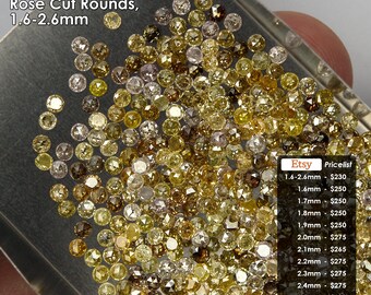1 karaat Fancy Multicolor Loose Natural Diamonds Rose Cut Ronde maten 1.6 tot 2.6mm| Gekalibreerde diamanten| Diamant selectie| Kavel| Groothandel| Pakje