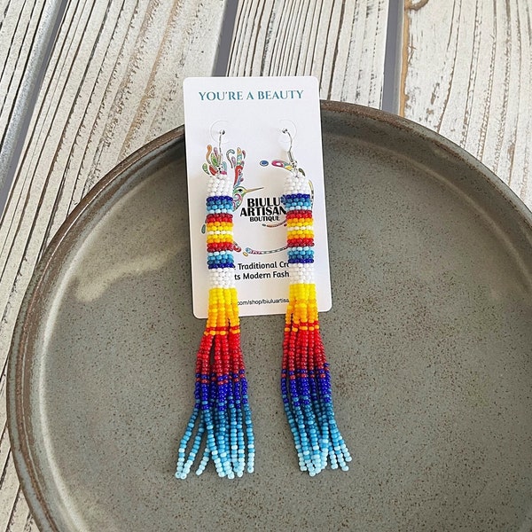 Beaded Earrings Native Etsy