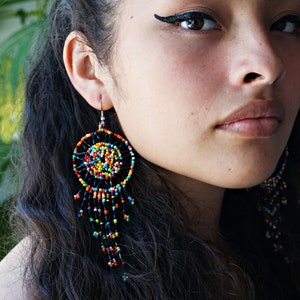 Beaded dream catcher earrings cheap