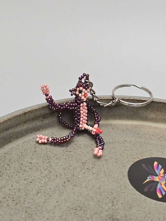 Bachelorette Keychain, Fun Gift, Party Gift, Huichol Keychain, Indigenous Made, Monkey Keychain, bachelorette party | Biulu Artisan Boutique