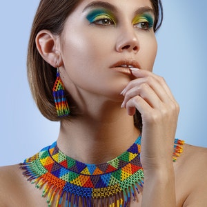 Native Beaded Choker Native American Jewelry Set Beaded - Etsy