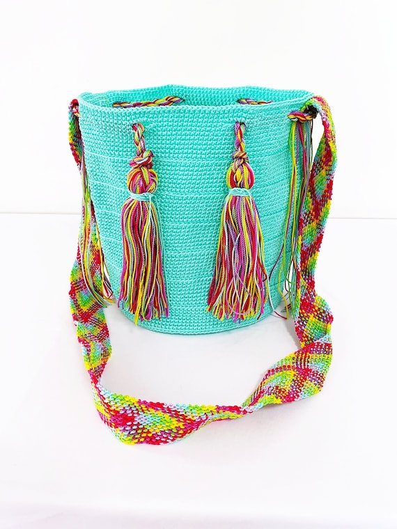 Boho Hobo Bag, Boho Shoulder Bag, Turquoise, Top Loading Bag, Indigenous Made, Fringe, Shoulder Bag, Weaved Bag | Biulu Artisan Boutique