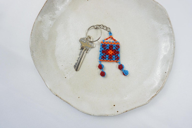 Beaded Keychain, Huichol Keychain, Native American Beadwork, Indigenous ...