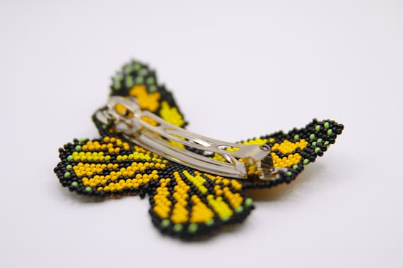 Butterfly Hairclip, Handmade Beaded Barrette, Boho, Native American Jewelry, Indigenous Made, Boho Hair Accessories, Hair Barrette