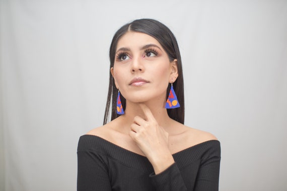 Modern Beaded Earrings, Abstract, Native American Beaded Earrings, Unique Boho Earrings, Geometric Earrings, Indigenous Made, Handmade
