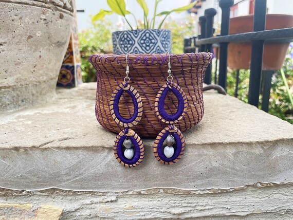 Boho Beaded Earrings, Native American Beaded Earrings, Wicker Beaded Earrings, Boho Earrings, Indigenous Handmade | Biulu Artisan Boutique