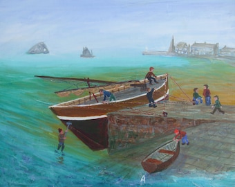 Large Giclee Print of a Zulu Fishing Boat, by Scottish Artist Alan Lees, Signed