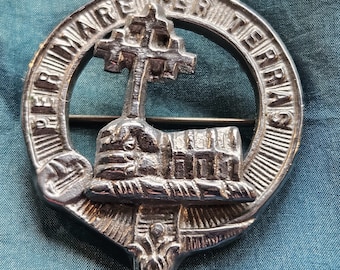 MacDonald of the Isles Pewter Clan Crest Badge, Brooch, Nicely Modelled, Made in Scotland