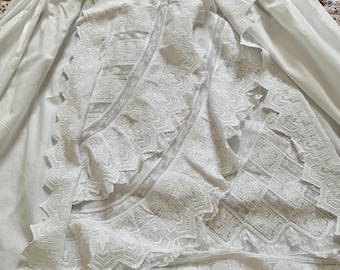 Victorian Christening Gown, Gorgeous, Antique, Cotton Lawn and Lace, Slightly Damaged (please read description) plus 2 Bonnets.