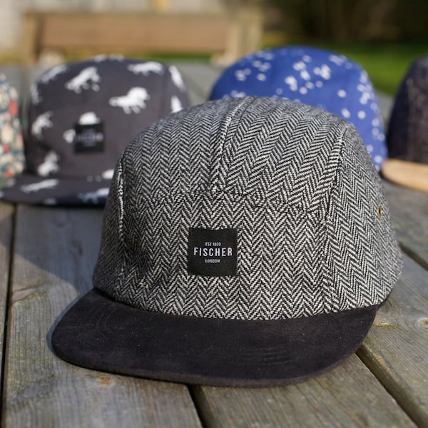 Herringbone Tweed 5 panel hat