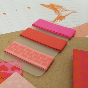 Snail mail kit, Letter writing set Pink & Orange image 4