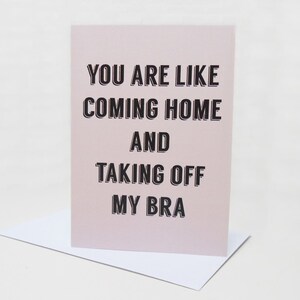 Funny Valentine card, Love greeting card, Anniversary card, Pink typography card