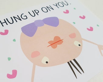 Hung up postcard, Cute Valentine card