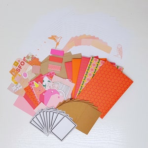 Snail mail kit, Letter writing set Pink & Orange image 7