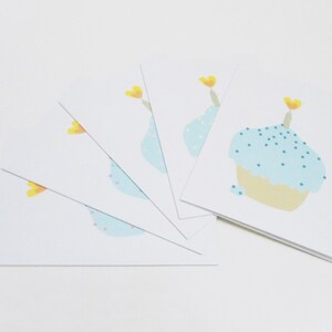 Birthday card, Cupcake greeting Blue 画像 3