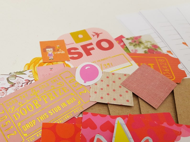 Snail mail kit, Letter writing set Pink & Orange image 2