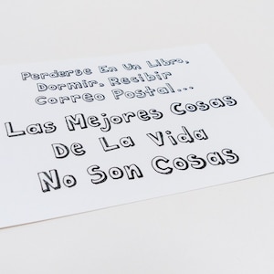 Best things in life postcard, Quote card
