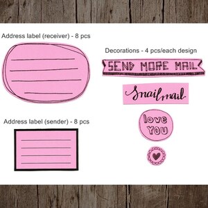 Neon pink stickers for snail mail image 4