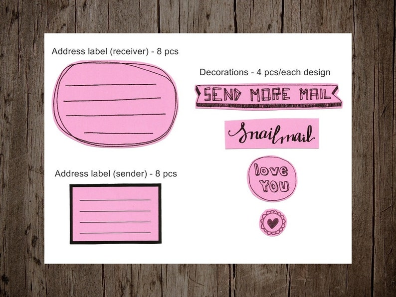 Neon pink stickers for snail mail image 4