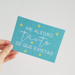 Love you postcard, Cute Valentine card, I'm so glad that you exist
