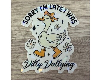 Dilly Dallying Goose Sticker - Waterproof Laptop Decal