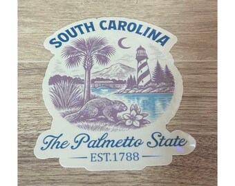 South Carolina Waterproof Palmetto Vinyl Sticker
