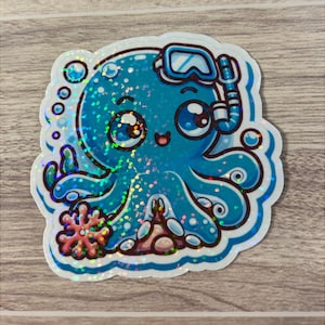 Octopus Sticker - Beach Life Sticker - Sea Life Laptop Sticker - Summer Style Sticker - Beach Lover Gift - Ocean Sticker - Beach Decal