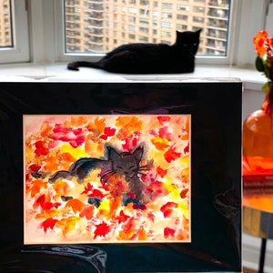 Autumn Hidey Cat (with free mat)