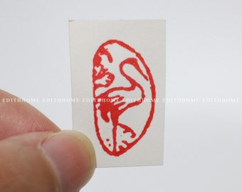 Kranich Stein Siegel - Chinesischer 2,5 x 1,5 cm Steinstempel (Steinsiegel / Wachssiegel)
