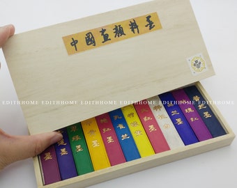 Color Ink Stick Set (12 Pc) - Caja de caligrafía tradicional china