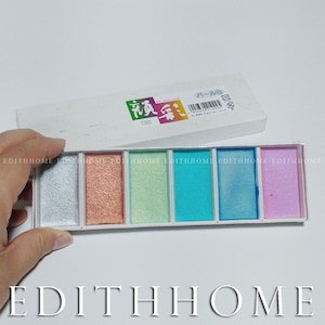 Japanese Gansai Fine Watercolor Paint [Pearl] 6 Colors (Boku-undo)