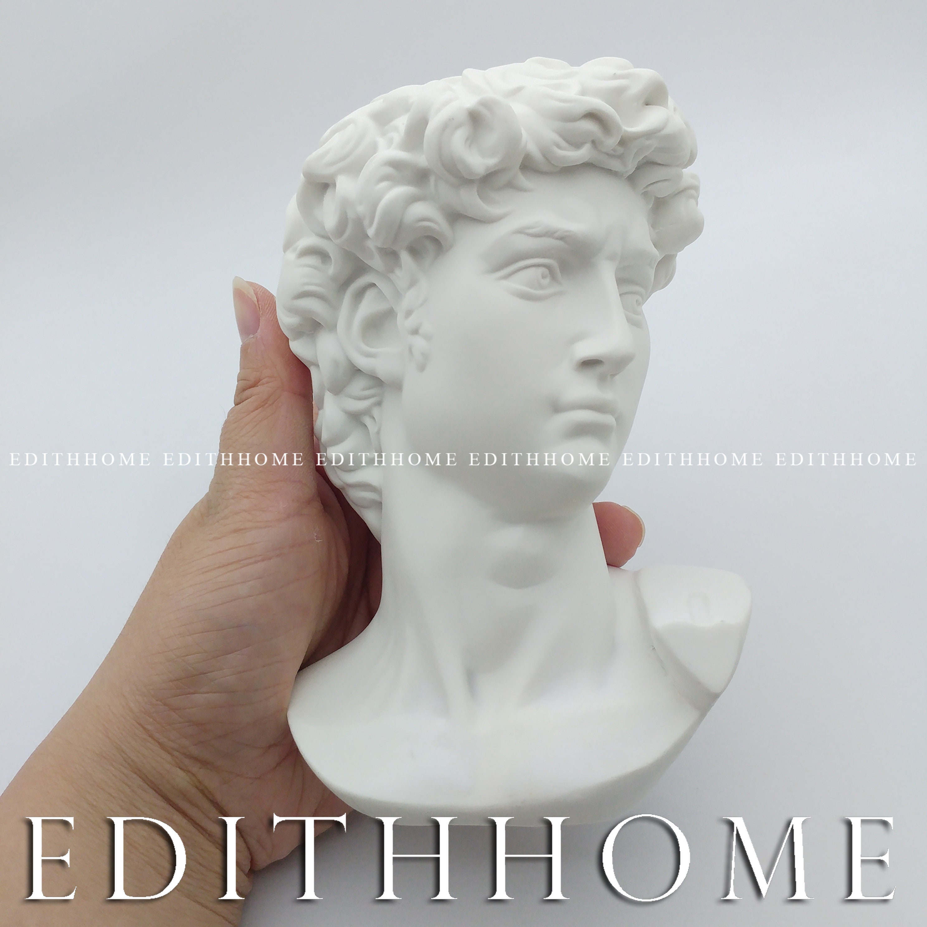 ミケランジェロのダビデ像 - 樹脂スケッチ石膏像（高さ：15 cm