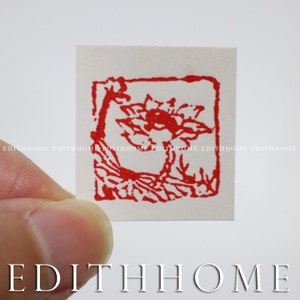 Sigillo di pietra di loto - 2cm Chinese Water Lili Stamp Chop w /. Confezione Regalo