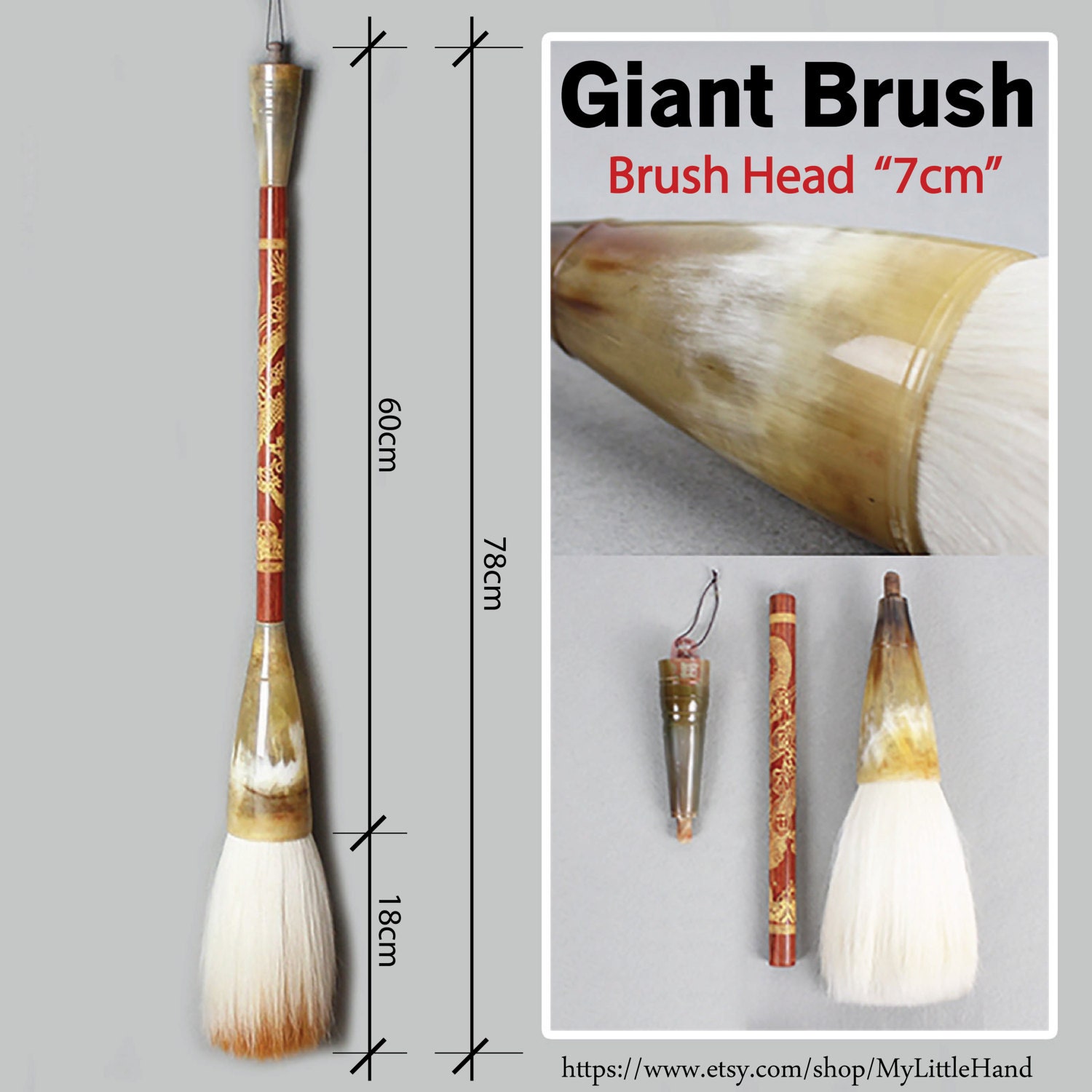 Giant Chinese Calligraphy Brushes for Performance 78 Cm Long Etsy UK