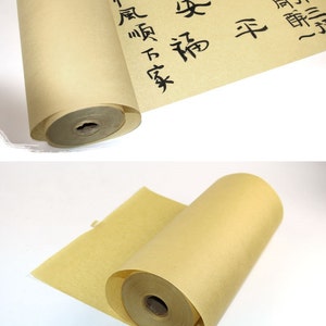 Rotolo di carta in fibra di bambù per calligrafia cinese (35 cm x 100 metri per rotolo)
