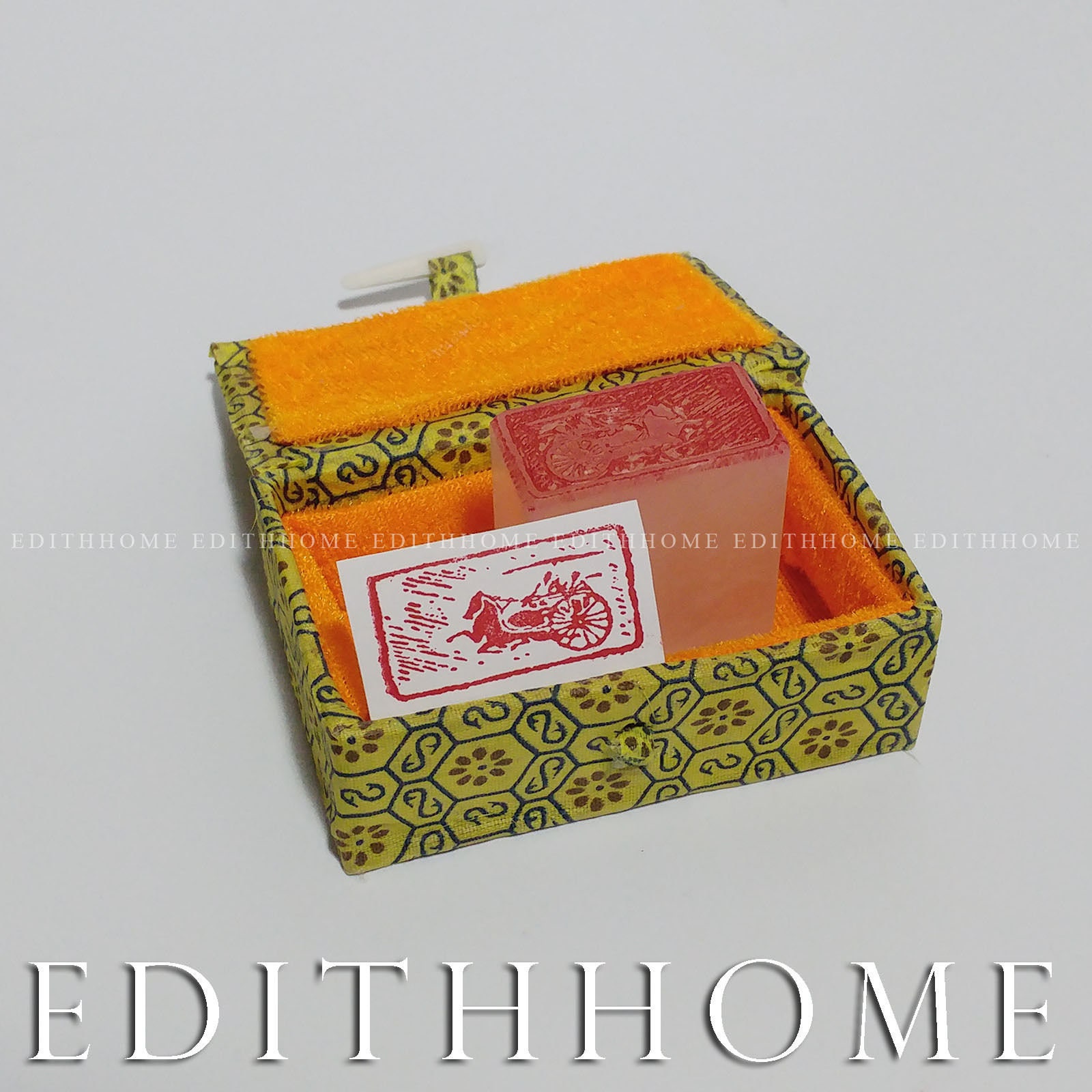 Horse Stone Seal - 4 x 2cm Chinese Ancient Horse Chariot Stamp Chop w/. Gift Box