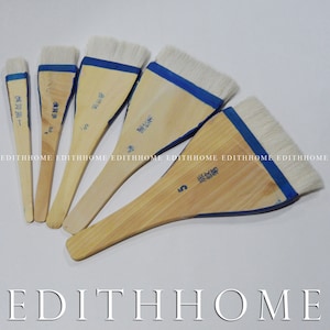 Set di pennelli piatti in pelo di capra cinese con manico lungo da 1" a 5" per la pittura