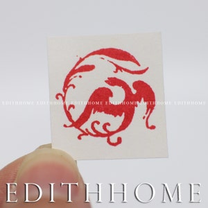 Sigillo in pietra della fenice - timbro cinese della fenice con scatola regalo (2 x 2 cm)