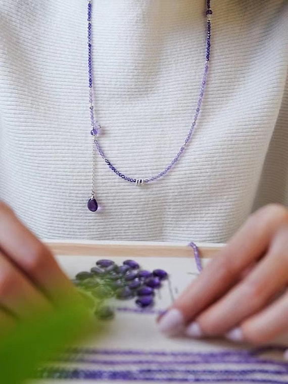 Amy's Garden: Purple Amethyst Necklace. Good Luck Necklace