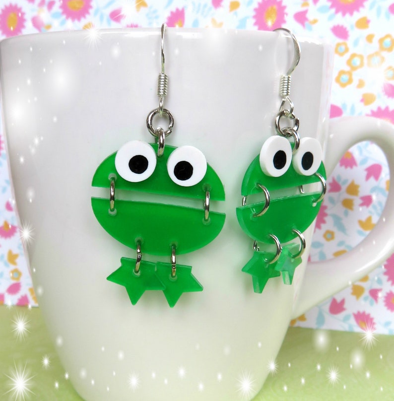 frog earrings etsy
