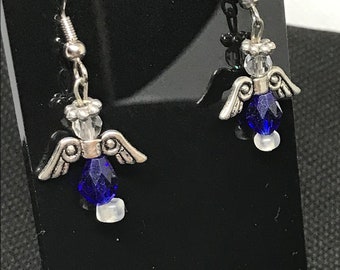 Blue angel earrings
