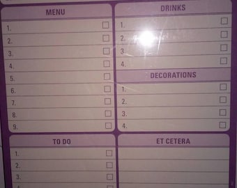 Party Time List Things To Do Pad 60 sheets Planning Organizing Stationery NIP