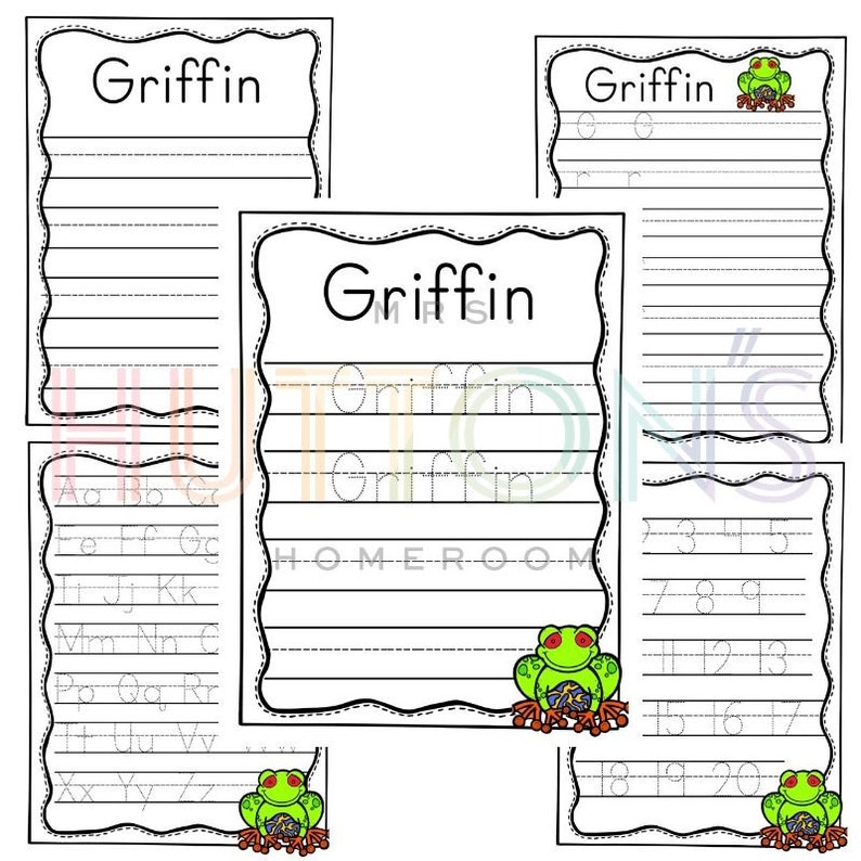 Frog Name Tracing Sheets - Etsy