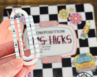 Jumbo Paper Clip Bookmark | Acrylic Teacher Gift, Classroom Decor