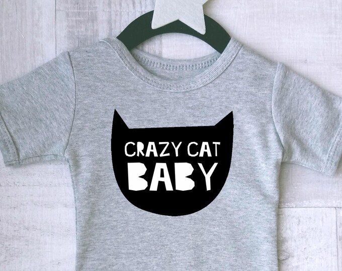 Crazy Cat Baby Clothes Cute and Funny Baby Romper With Cat Etsy