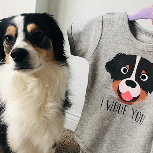 Australian Shepherd Dog Baby Clothes. Dog Baby Best Friend Etsy