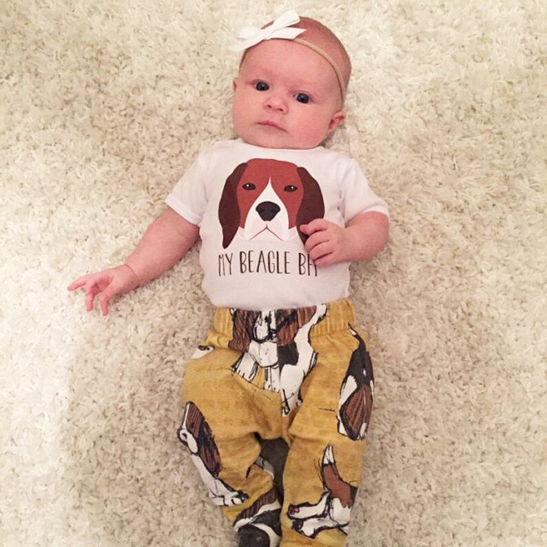 Beagle Baby Clothes. Dog Baby Best Friend Print. Beagle Print Etsy